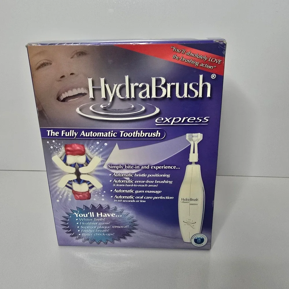 HydraBrush Express Fully Automatic Toothbrush 8 Micro-Brushes New Sealed Box